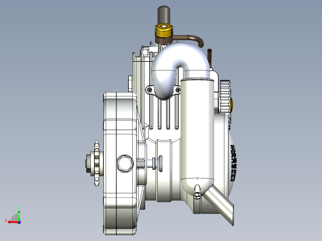 自行车发动机后视图