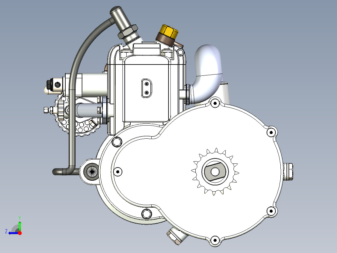 自行车发动机右视图