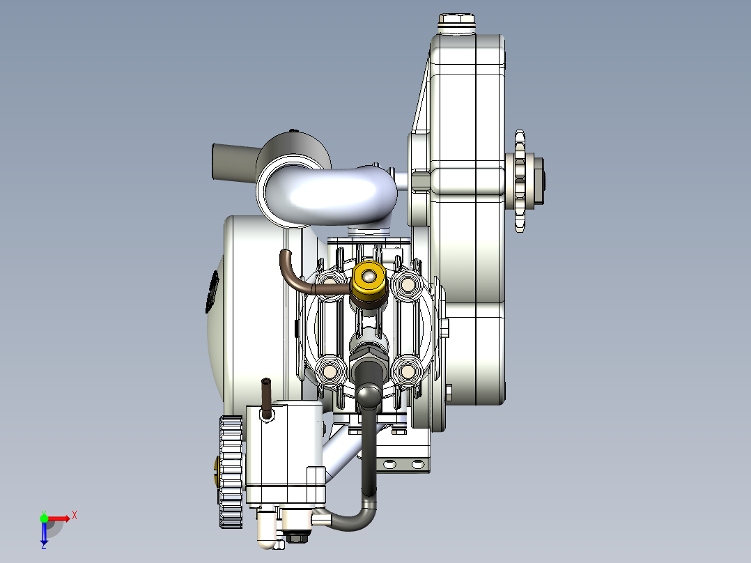 自行车发动机俯视图