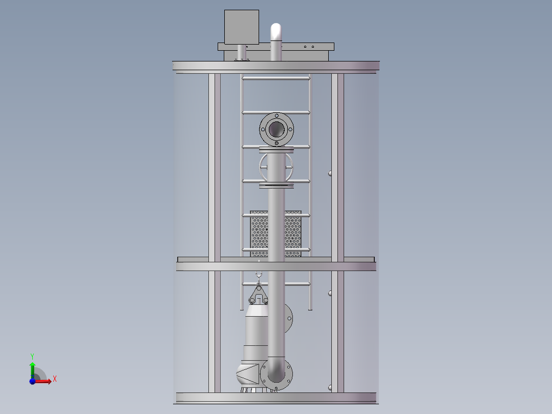一体化泵站的设计【三维SolidWorks】前视图