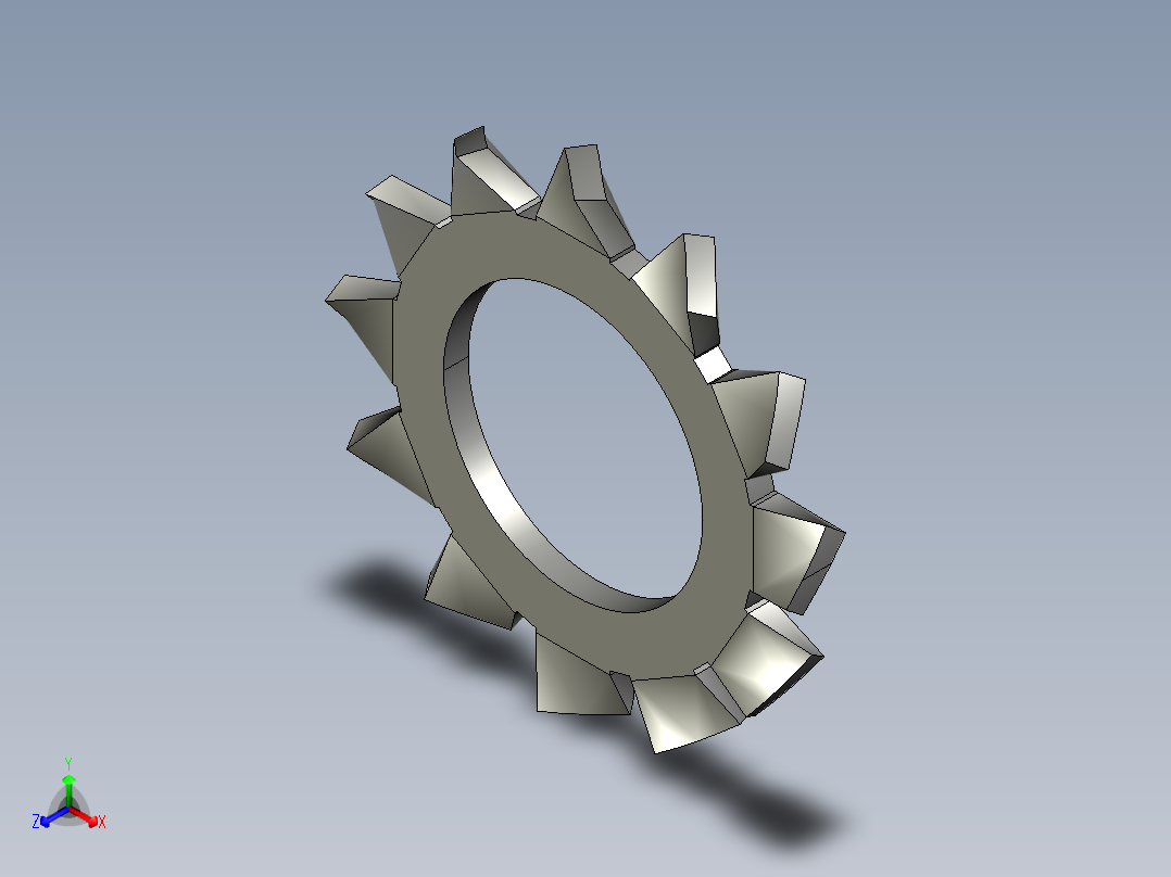 垫圈 外牙锁 公制-EXTERNAL TOOTH LOCK WASHER for M8 SCREW.STEP正等轴测图