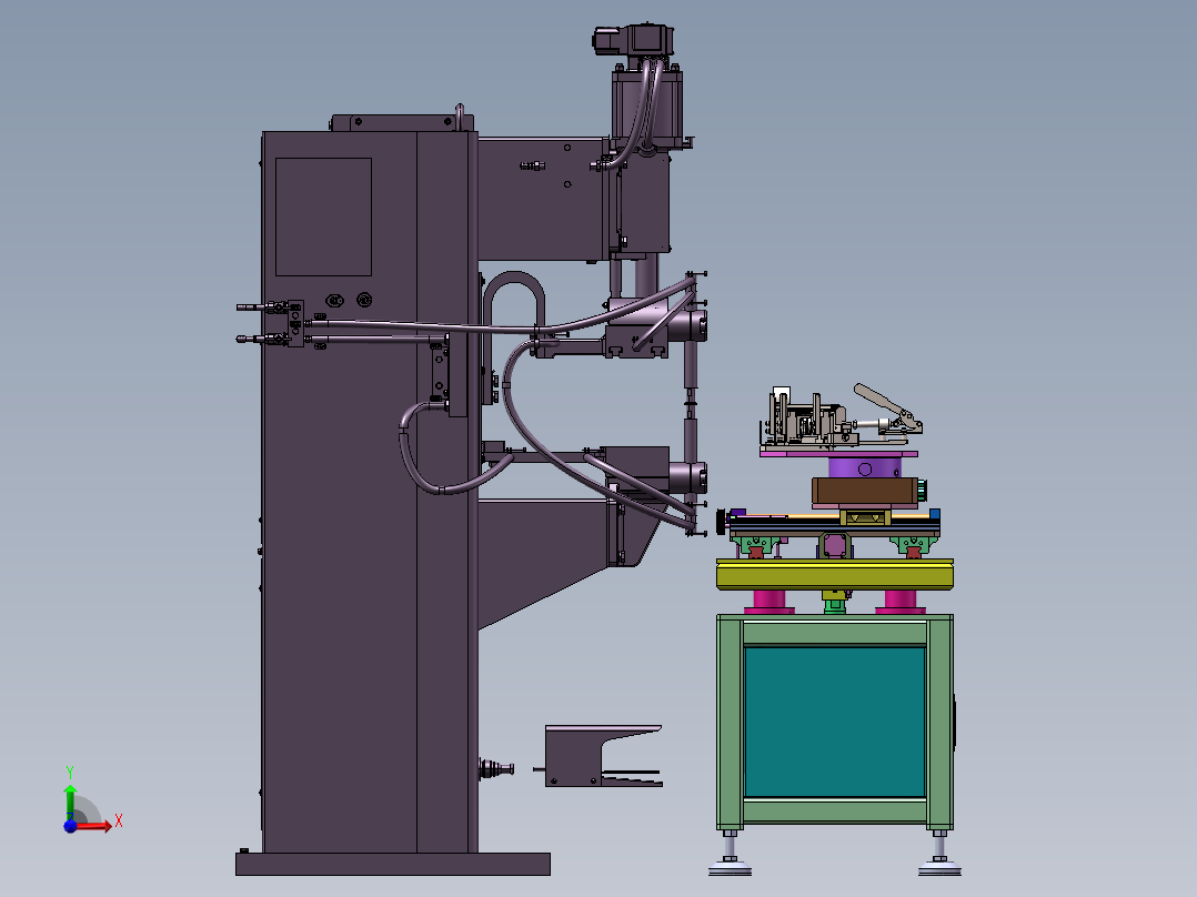 凸焊机送料工装治具工作台sw2020可编辑前视图