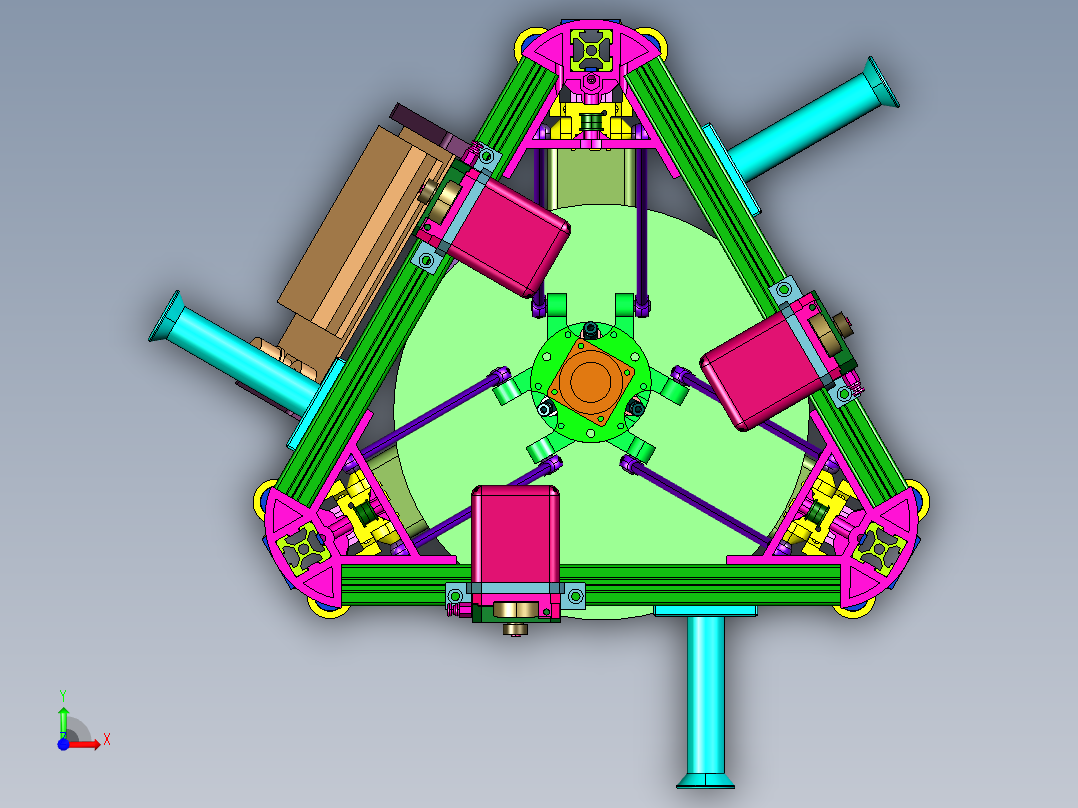 铝合金框架并联结3D打印机前视图
