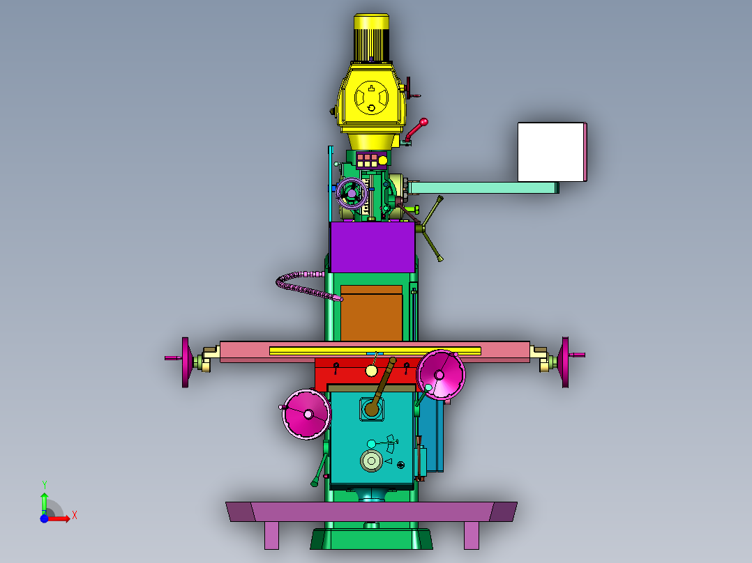 开放式立式数控机床加工中心前视图