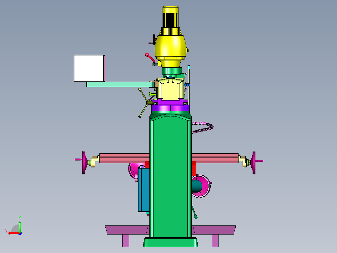 开放式立式数控机床加工中心后视图