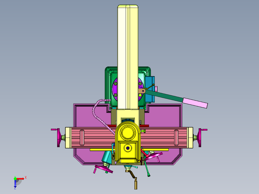开放式立式数控机床加工中心俯视图