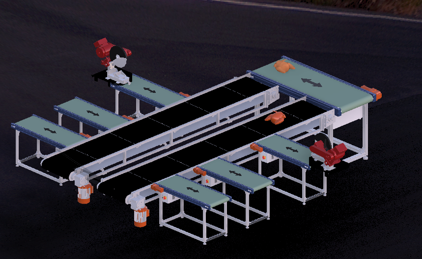 用于鸡肉切割的带式输送机3D图纸