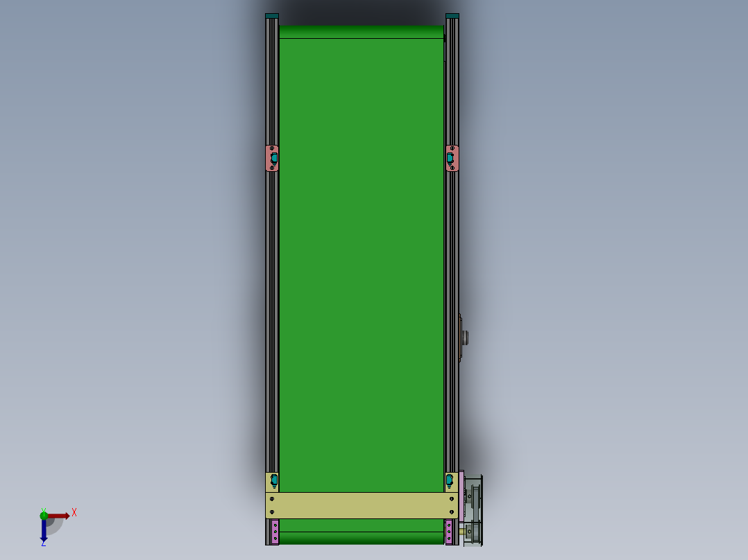 小型传送带输送机(参数可编辑，可用生产）==410048==25俯视图