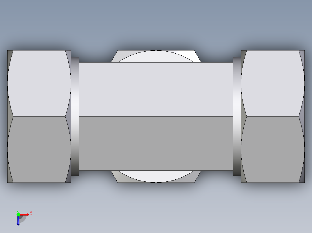 卡套式工业通用硬管接头EO_Swivel_nut_branch_tee_ET35LCF俯视图