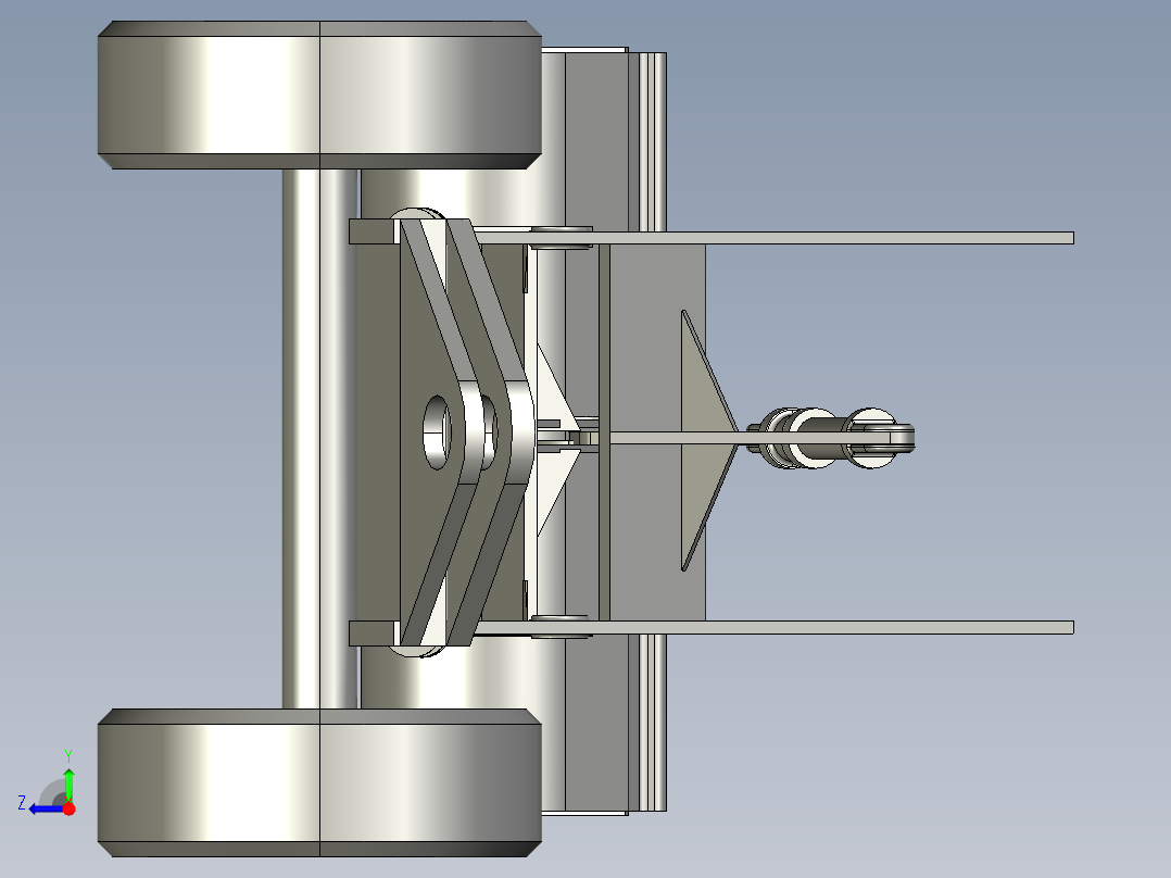 P128-装载机CAD图及三维PROE建模右视图
