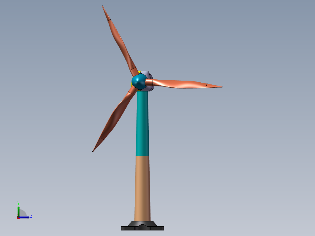 风力发电机设计建模左视图