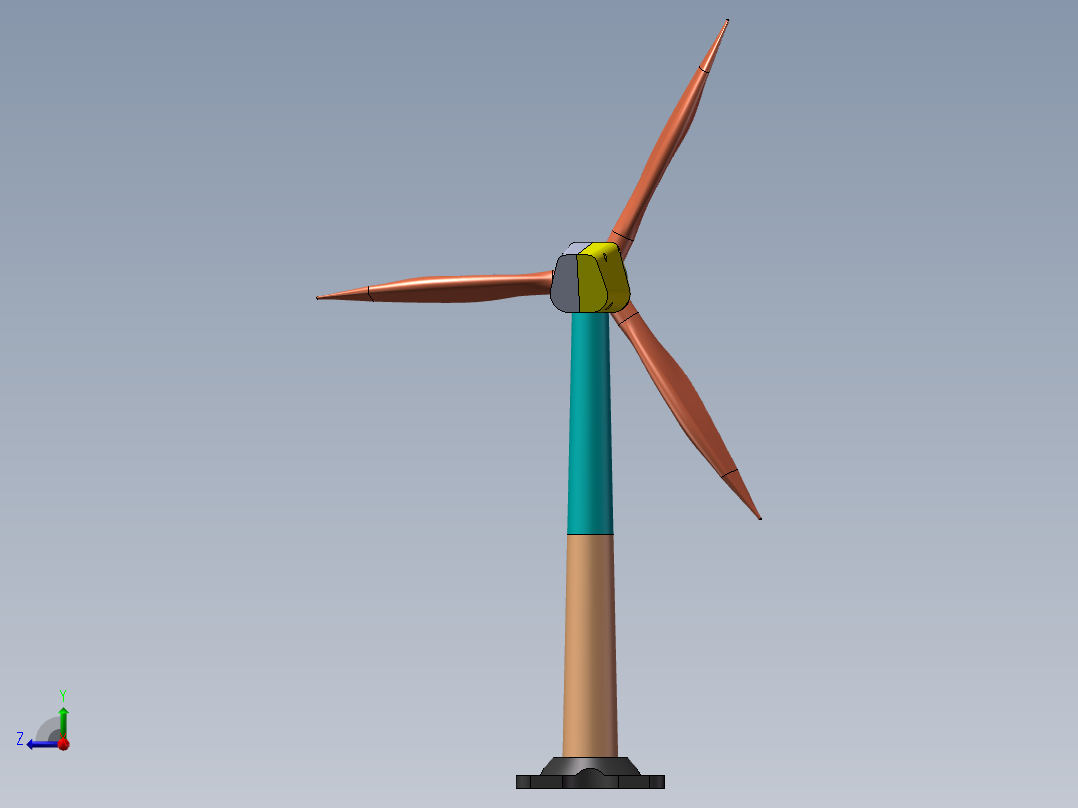 风力发电机设计建模右视图