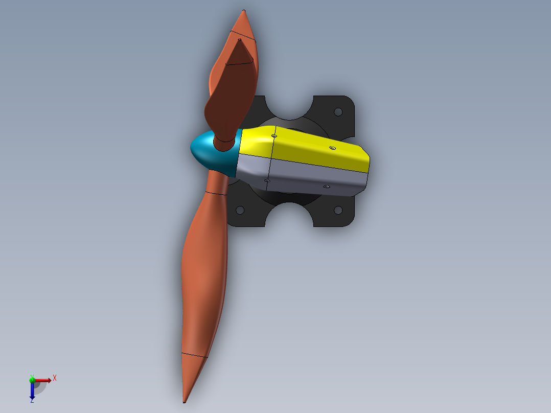 风力发电机设计建模俯视图