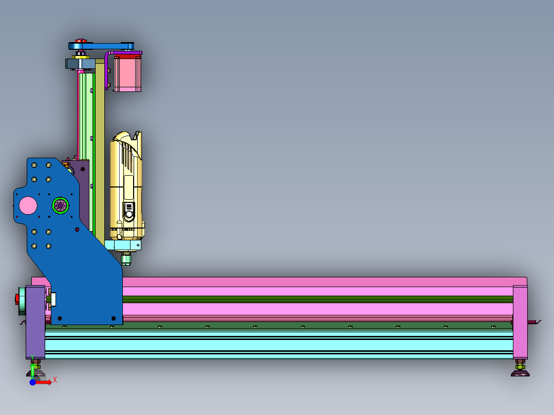 三轴木工数控铣床前视图