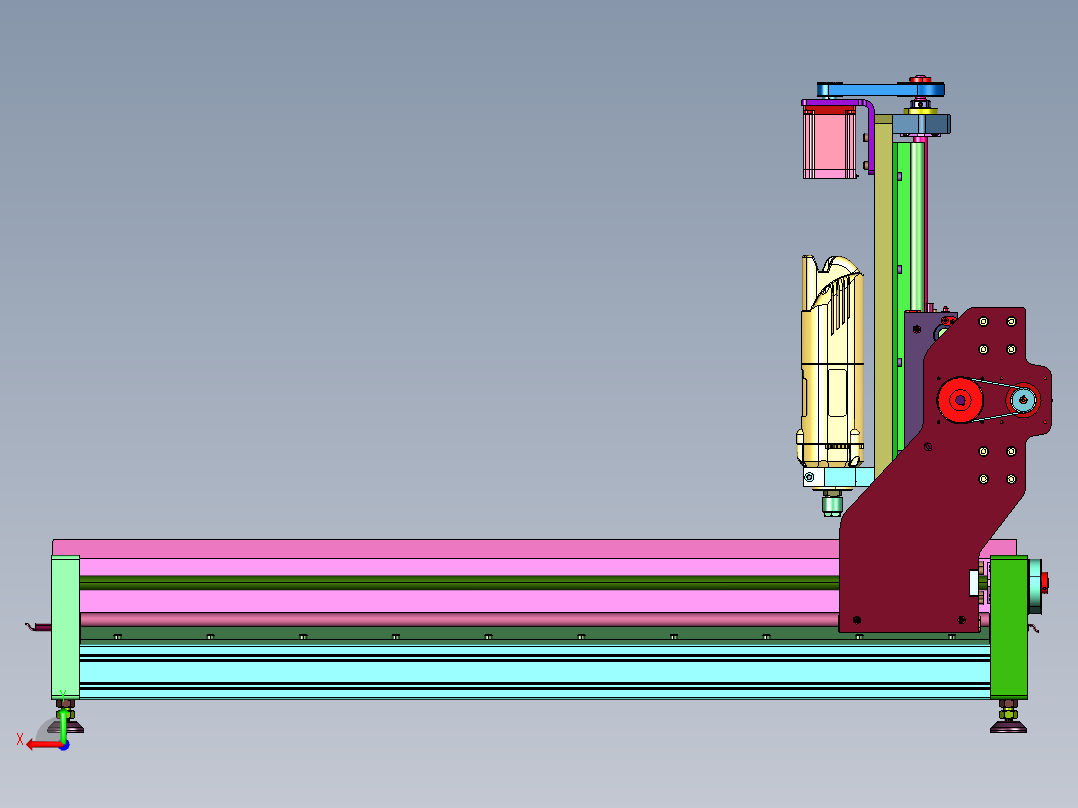 三轴木工数控铣床后视图