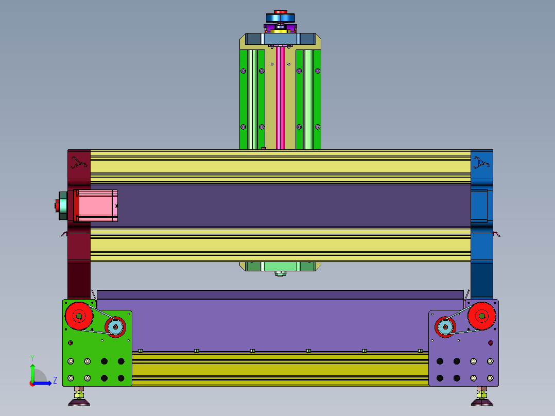 三轴木工数控铣床左视图
