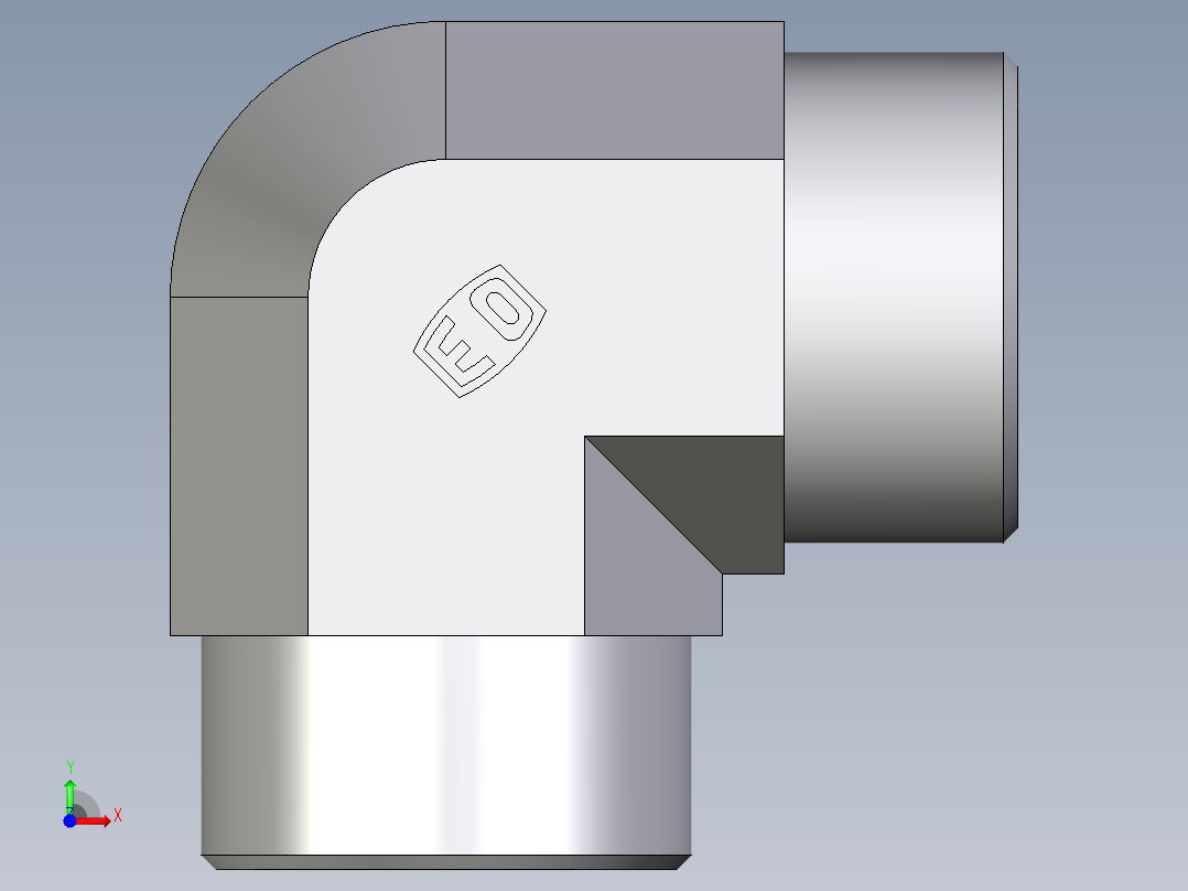 卡套式工业通用硬管接头EO_Union_elbow_W30SCFX前视图