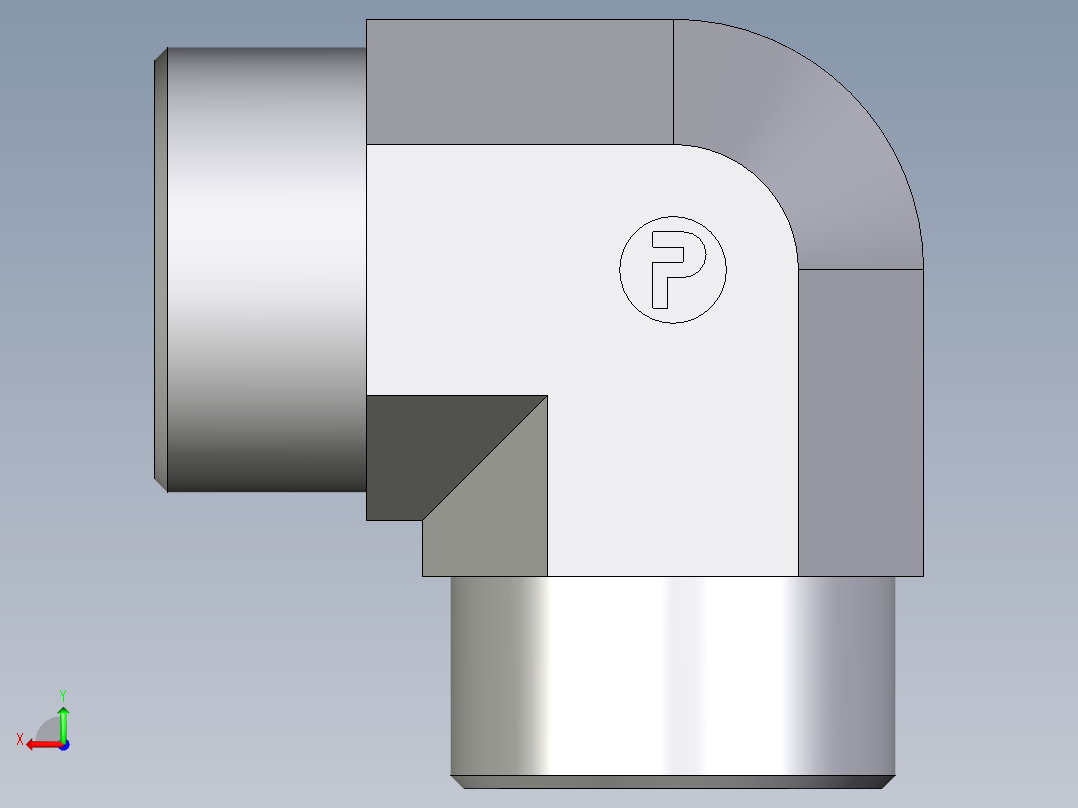 卡套式工业通用硬管接头EO_Union_elbow_W30SCFX后视图