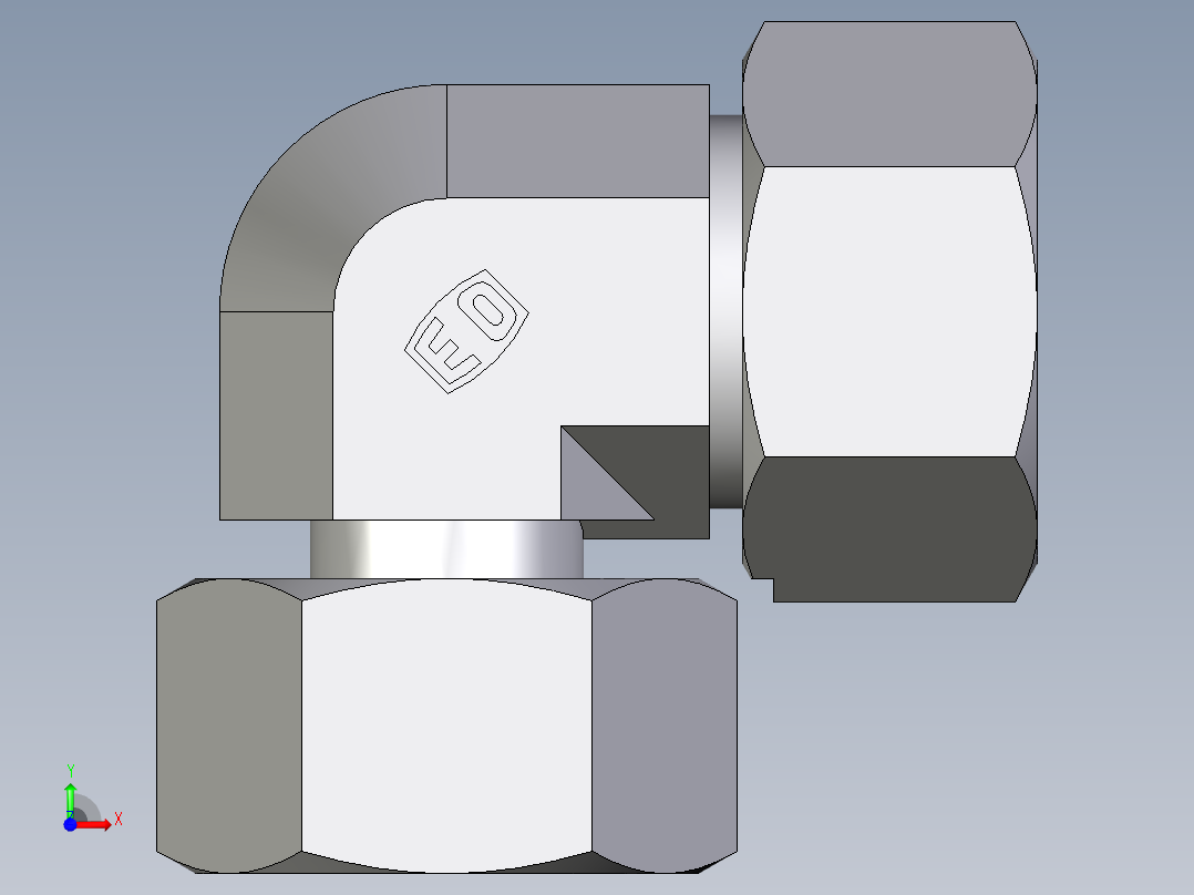 卡套式工业通用硬管接头EO_Standpipe_elbow_EVW25S71前视图