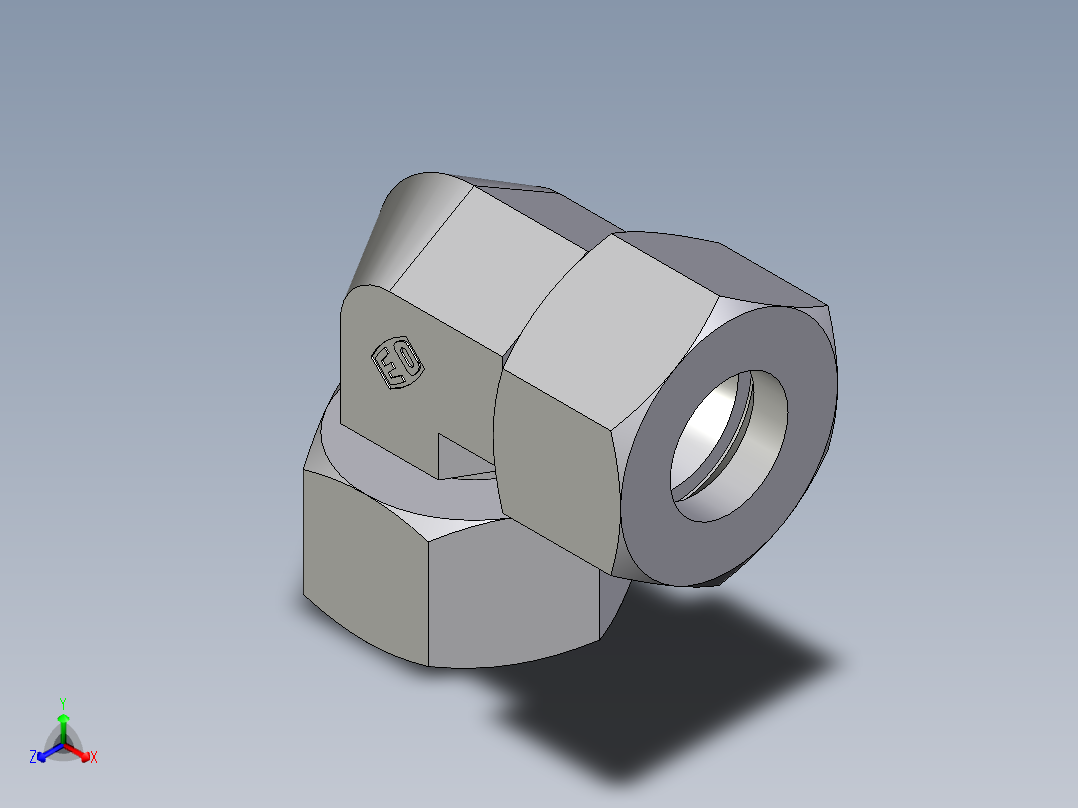 卡套式工业通用硬管接头EO_Standpipe_elbow_EVW25S71正等轴测图