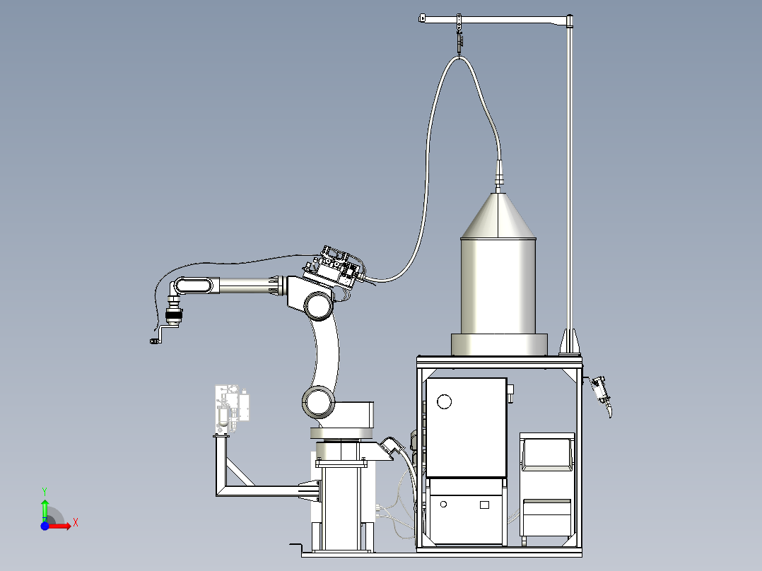 机器人焊接工作站三维模型前视图
