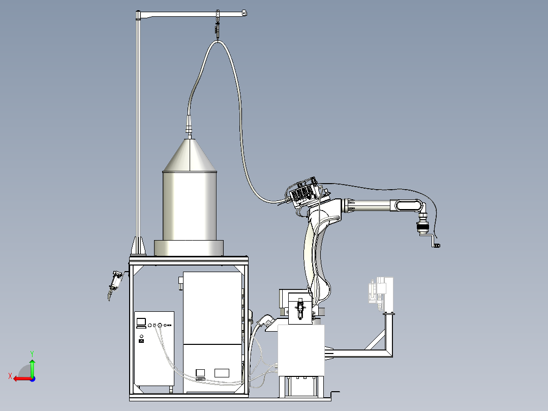 机器人焊接工作站三维模型后视图