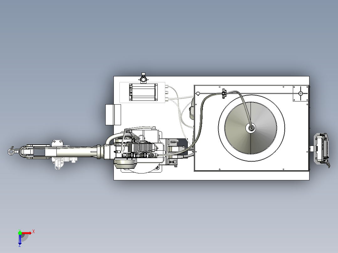 机器人焊接工作站三维模型俯视图