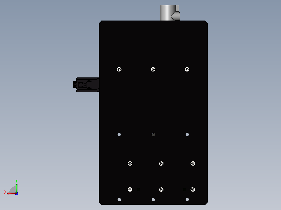 齿轮径向轴向加工带钻孔机床(sw21可编辑+cad)后视图