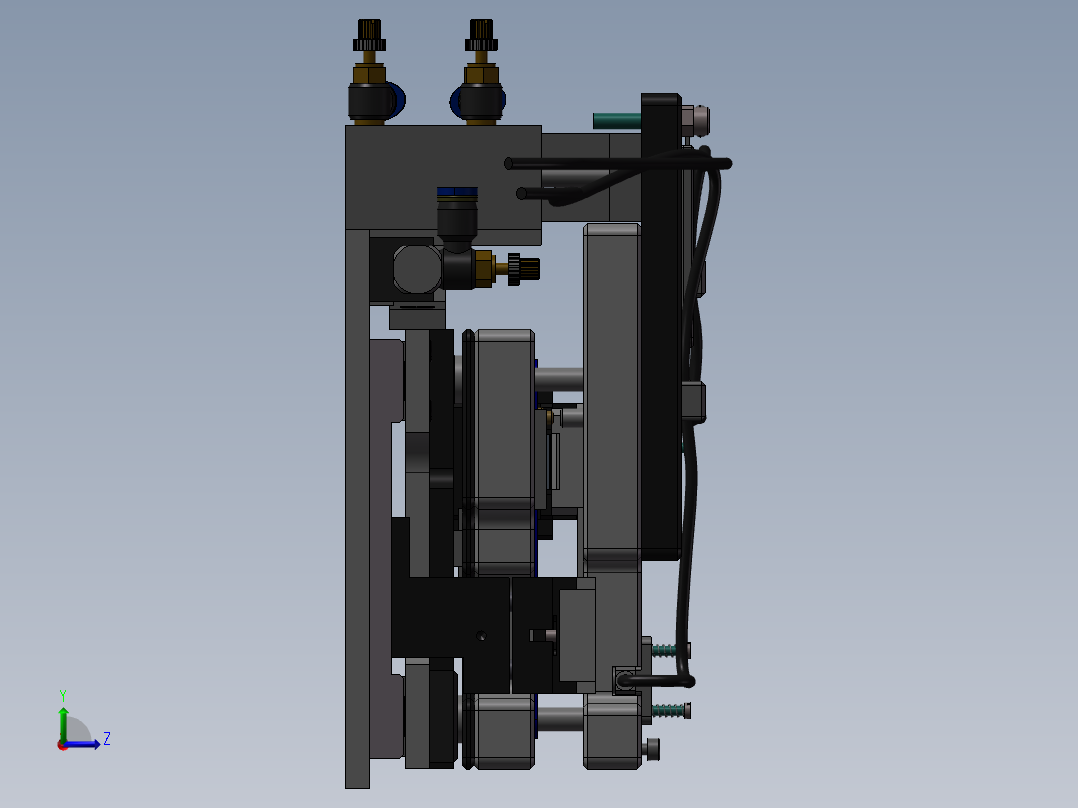 PCB测试夹具设计左视图