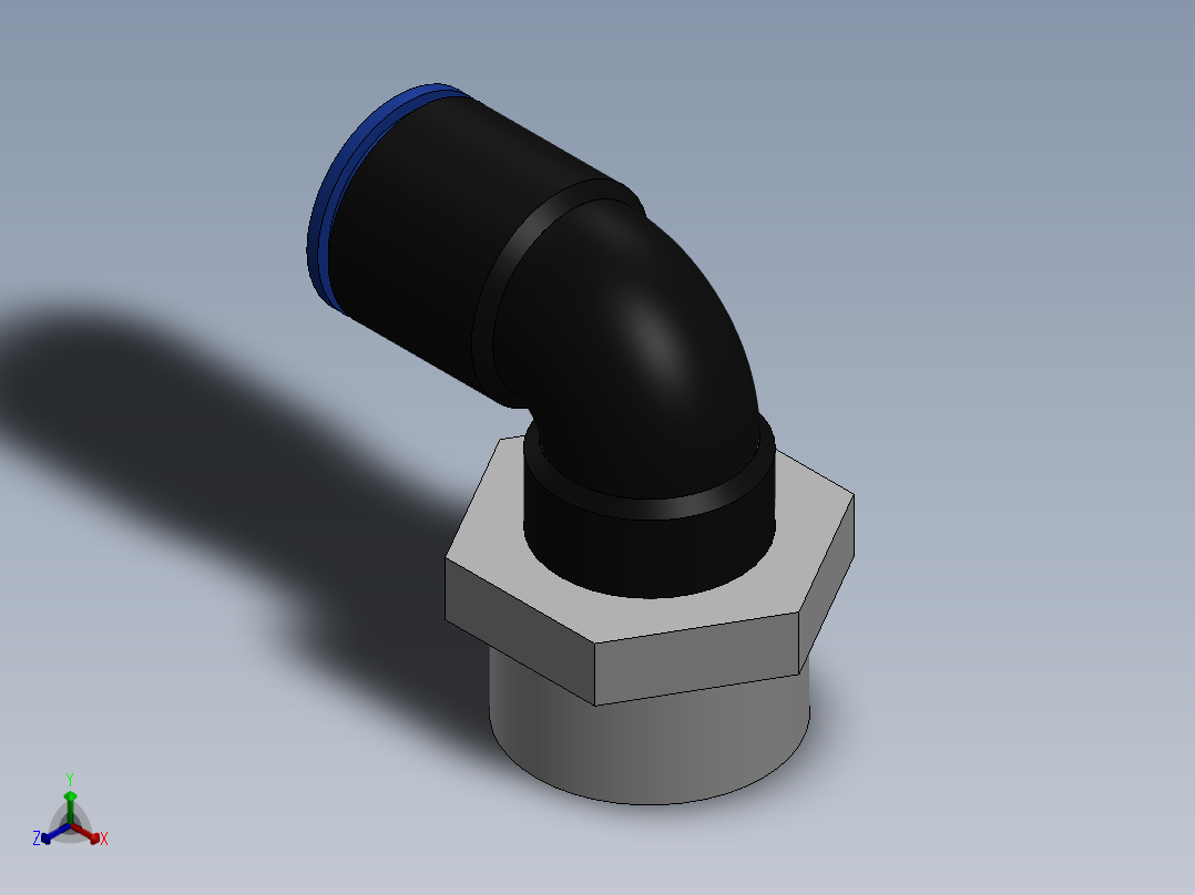 Ø10 x 1-2G COTOVELO 90° MACHO GIRAT. (C02471048)正等轴测图