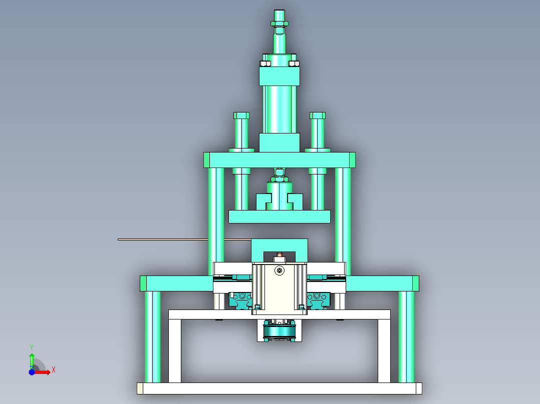 动双工位交叉互转机构前视图
