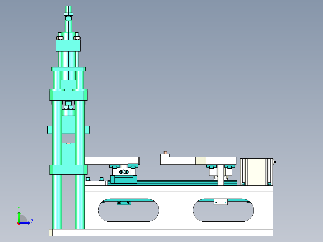 动双工位交叉互转机构左视图