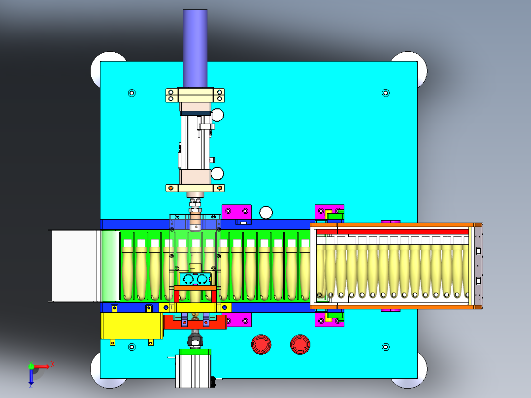 手柄自动压合机俯视图