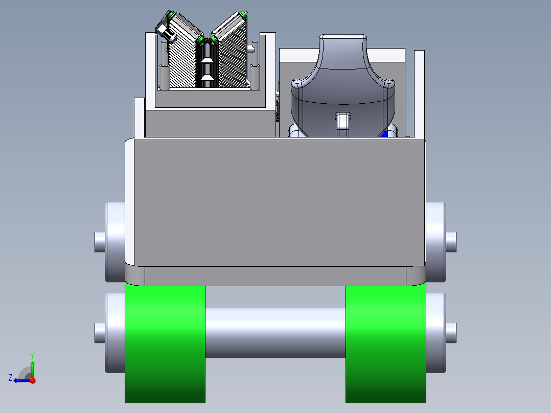 白菜采收机三维+CAD图纸右视图