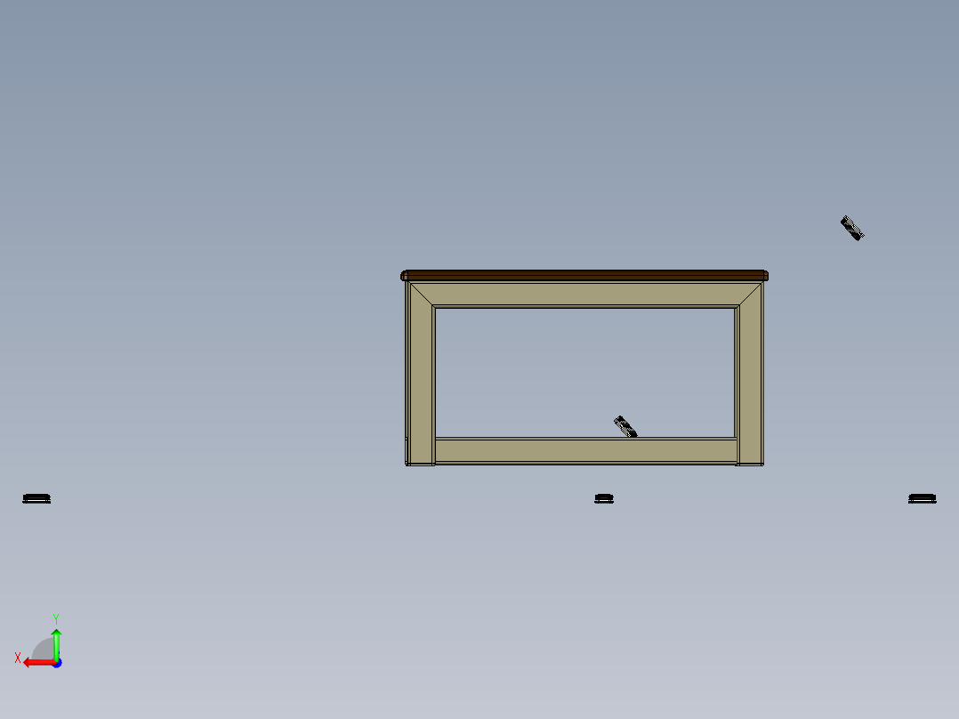 带扶手的躺椅后视图