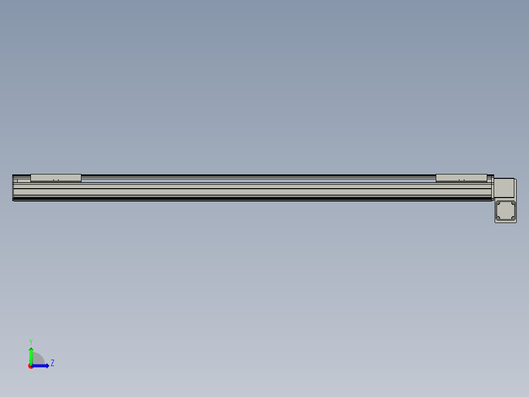 直线模组LHB21-L40-S1800-RD设计图纸左视图