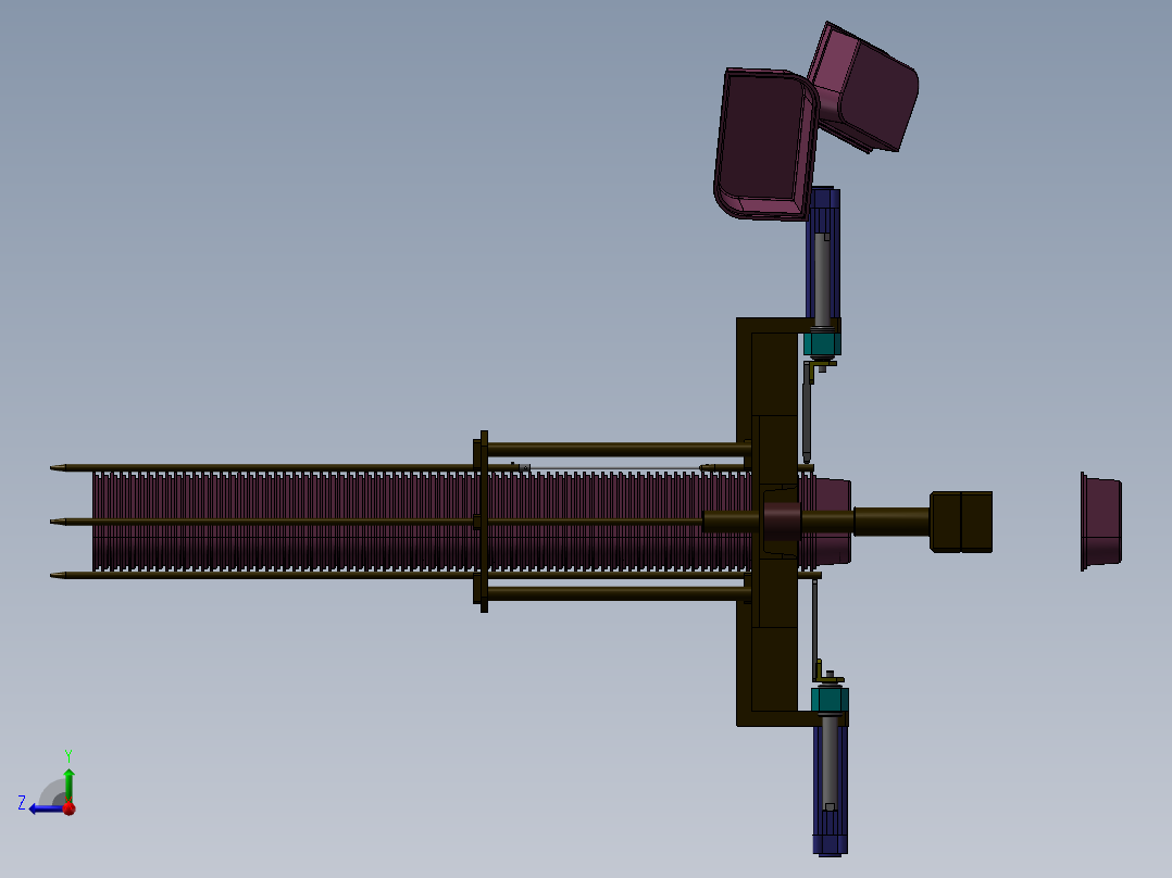 自动给料机容器右视图