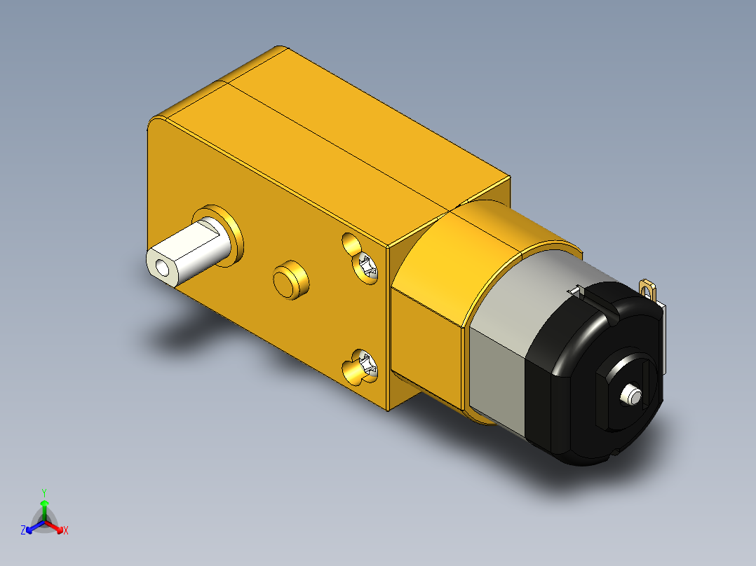 单向（单轴）TT齿轮箱电机详细模型