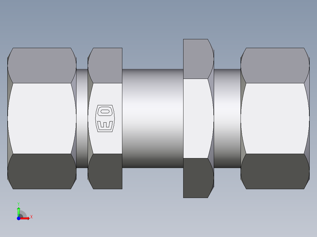 卡套式工业通用硬管接头EO_Bulkhead_union_SV18ZL71前视图