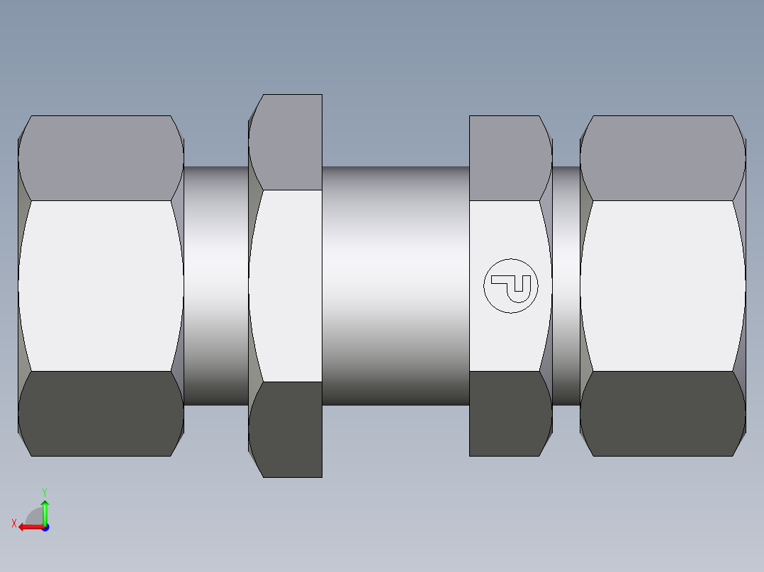 卡套式工业通用硬管接头EO_Bulkhead_union_SV18ZL71后视图