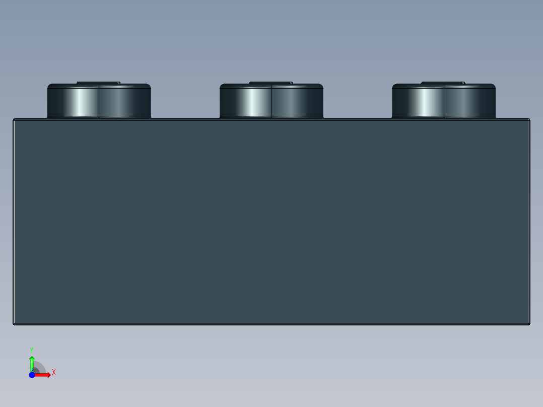 乐高套装 4421基本积木-362226 Black Brick 1 x 3.STEP前视图