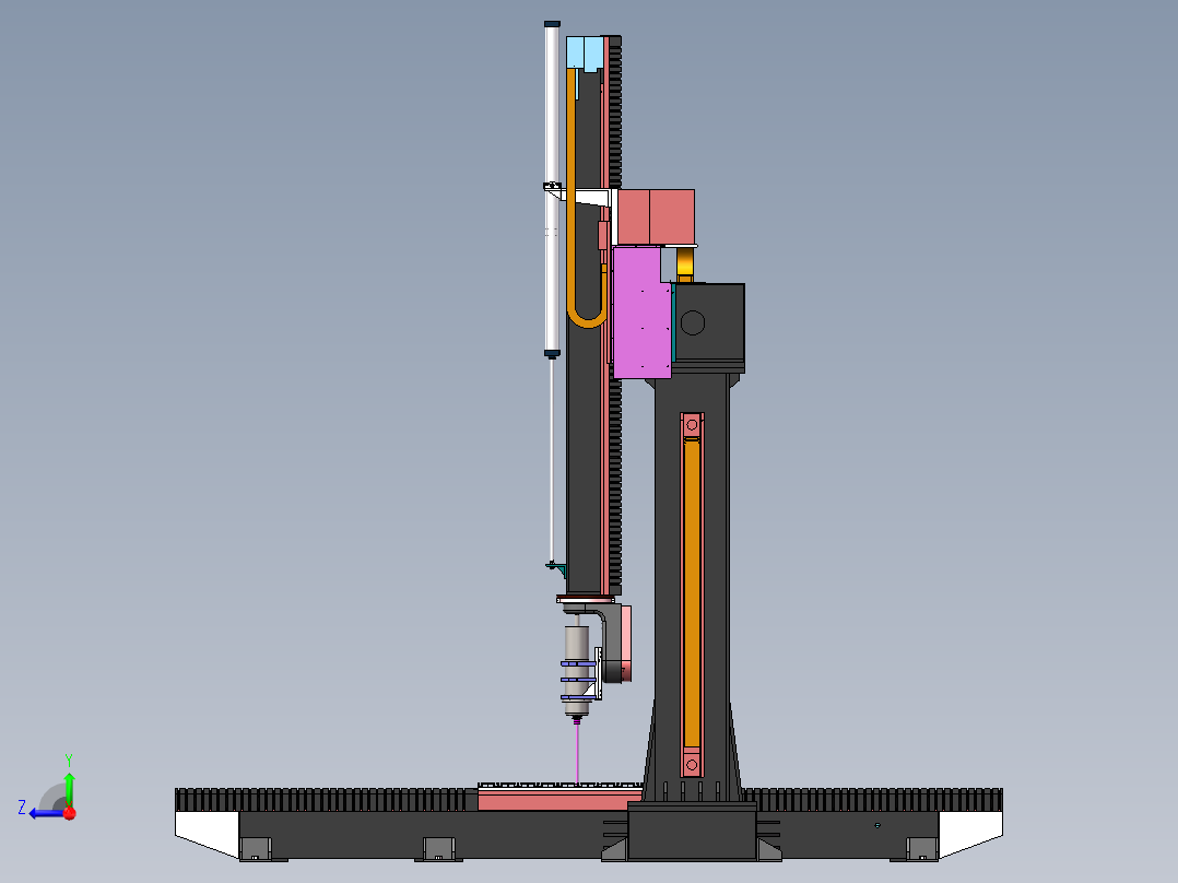 2513五轴雕刻机（sw14可编辑+bom+工程图）右视图