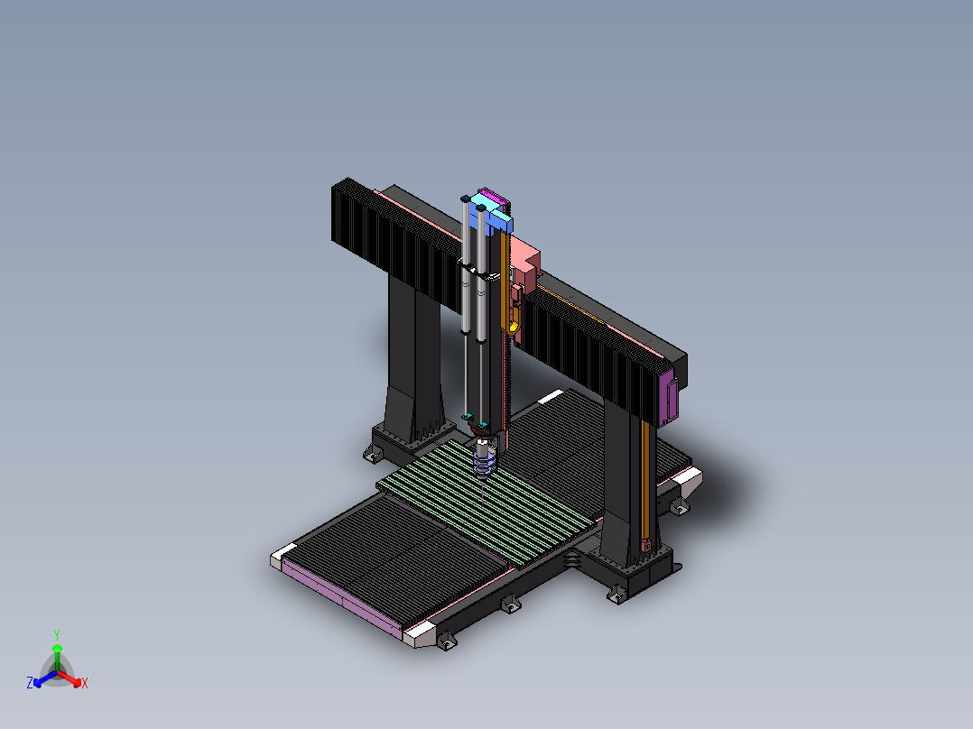 2513五轴雕刻机（sw14可编辑+bom+工程图）正等轴测图