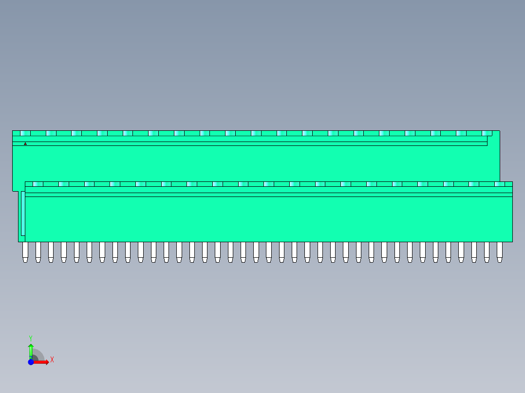 DEGSON 2EDG 系列 5.08mm 可插拔接线端子组-2EDGVT-5.08-38P-14-00AH前视图