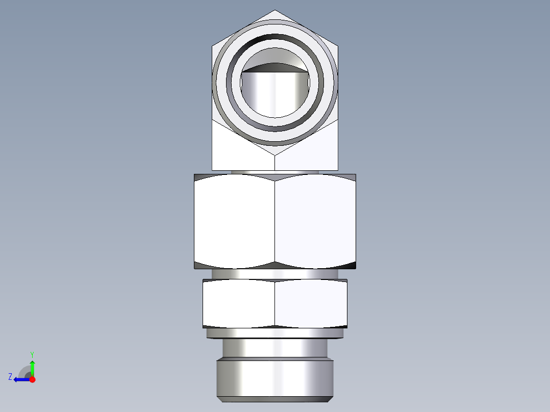 卡套式工业通用硬管接头EO_Assembled_adjustable_standpipe_elbow_EVW25SROMD71右视图