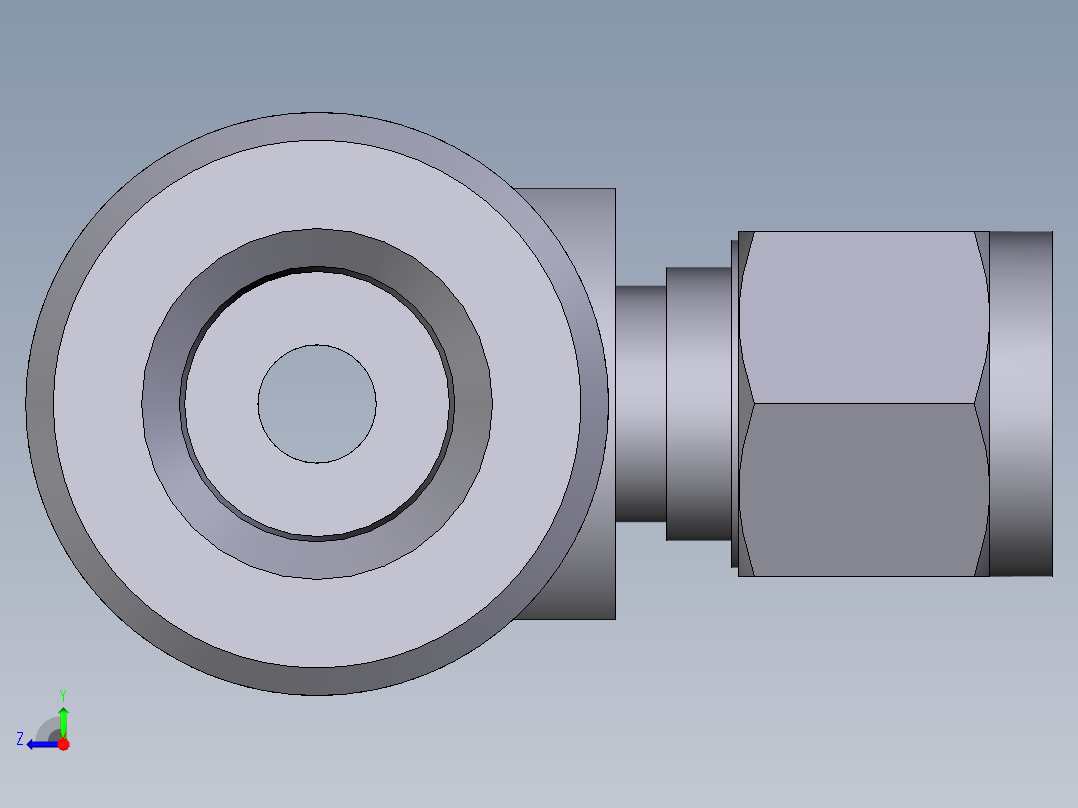 不锈钢Hy-Lok管配件，内螺纹三通，6毫米管外径x 1-4英寸右视图