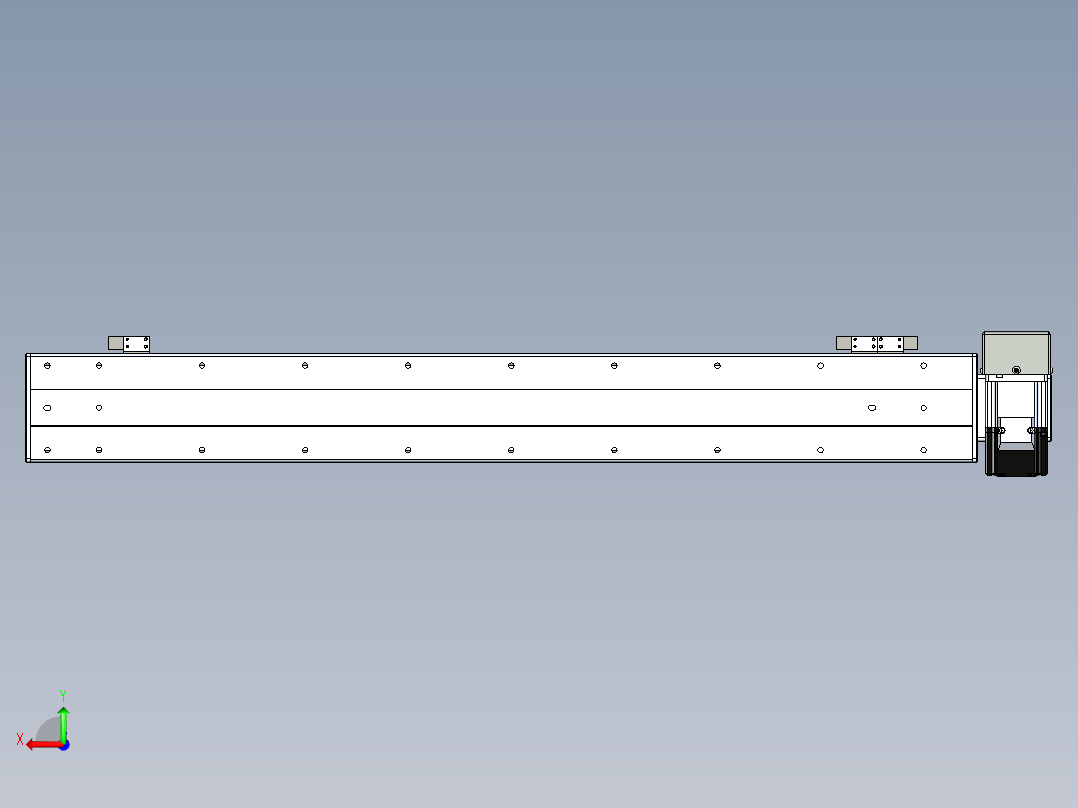 同步带滑台-半封闭B10H-L45-S700-RD-P40-D3后视图
