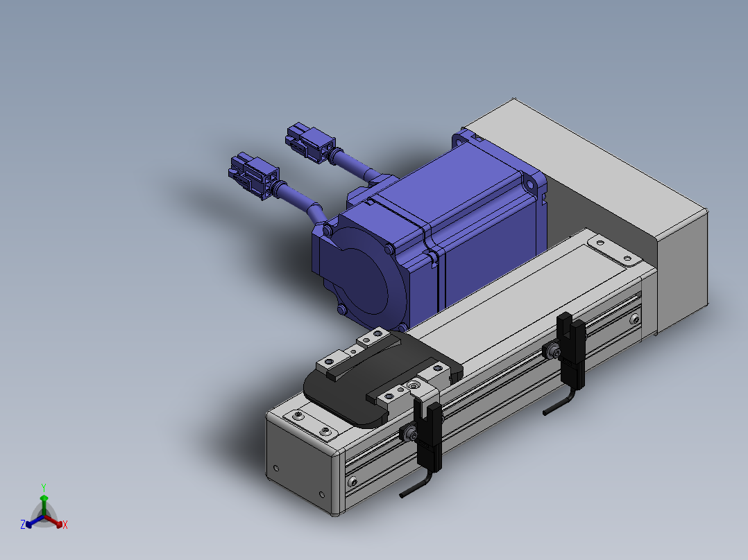 精密模组MY50-T10-100L-BL-P20B-C4-C正等轴测图