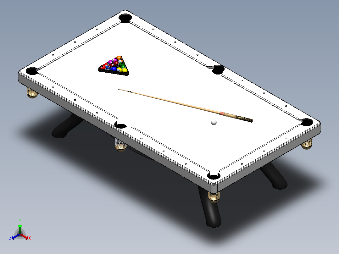 台球桌正等轴测图
