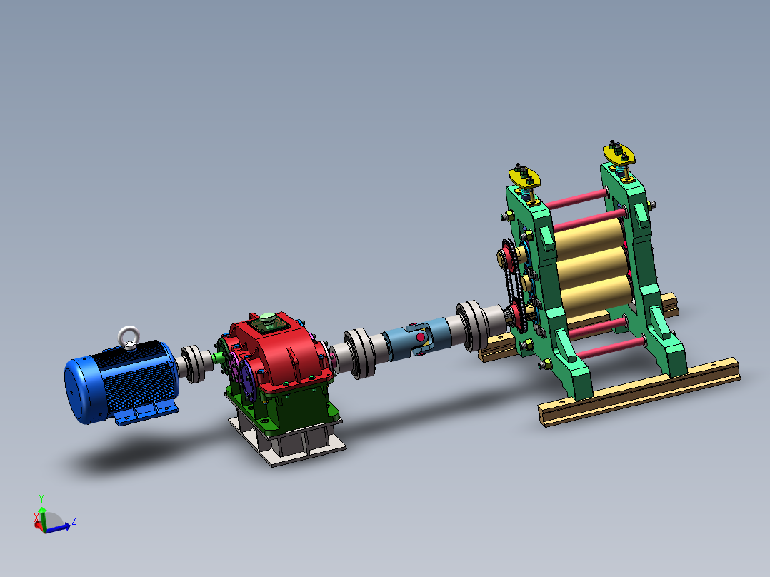 三辊轧制机SW三维图+CAD图纸==1447643==500